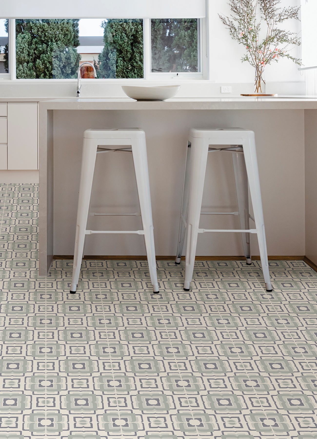 Posey Floor Tiles in a room setting