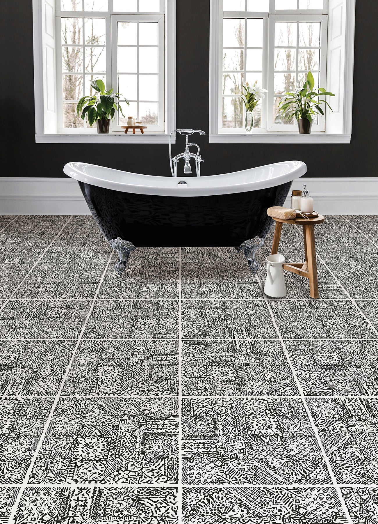 Reo Floor Tiles in a room setting