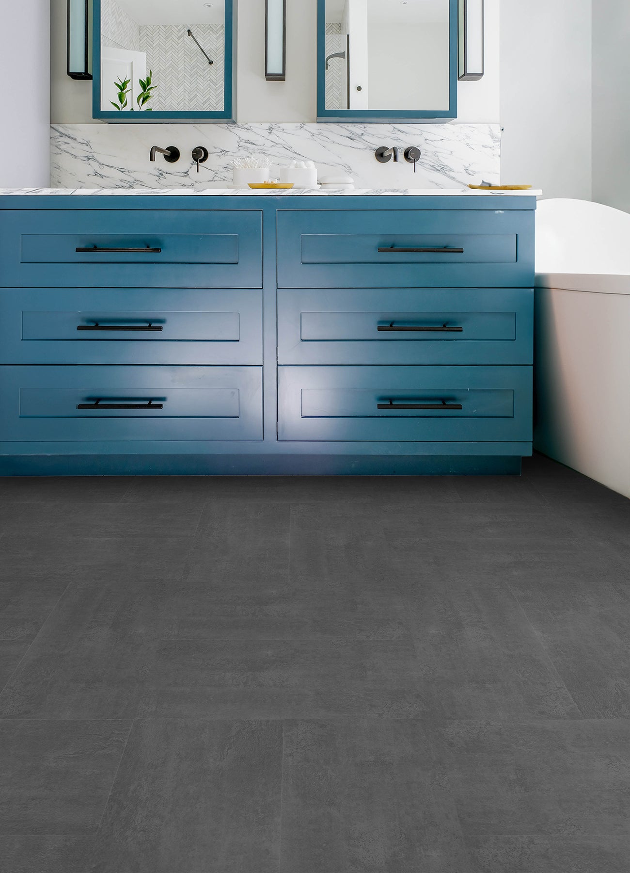 Quarry Floor Tiles in a room setting