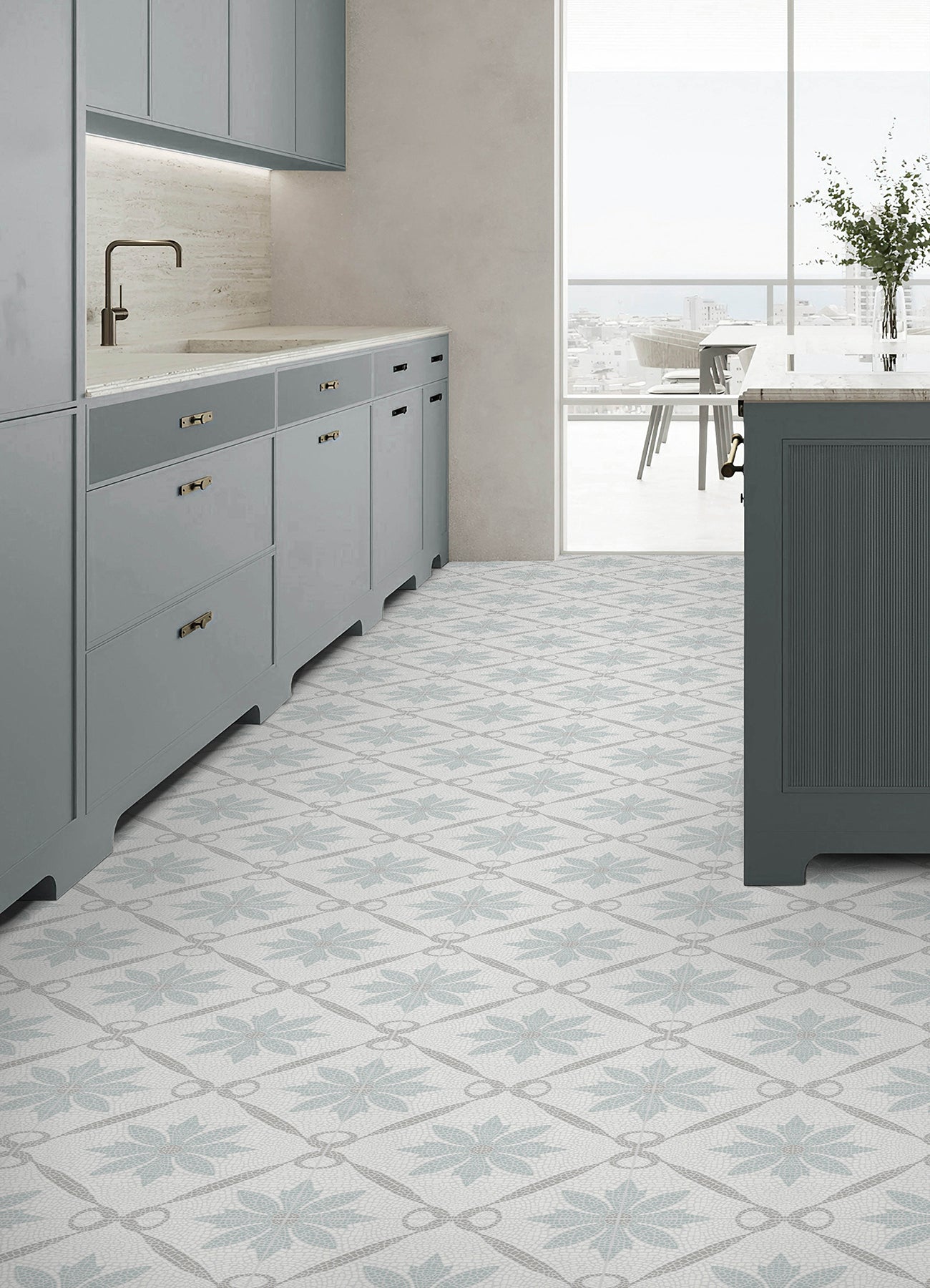 Jamila Floor Tiles in a room setting