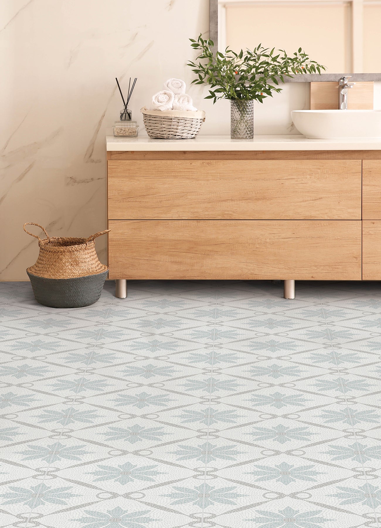 Jamila Floor Tiles in a room setting