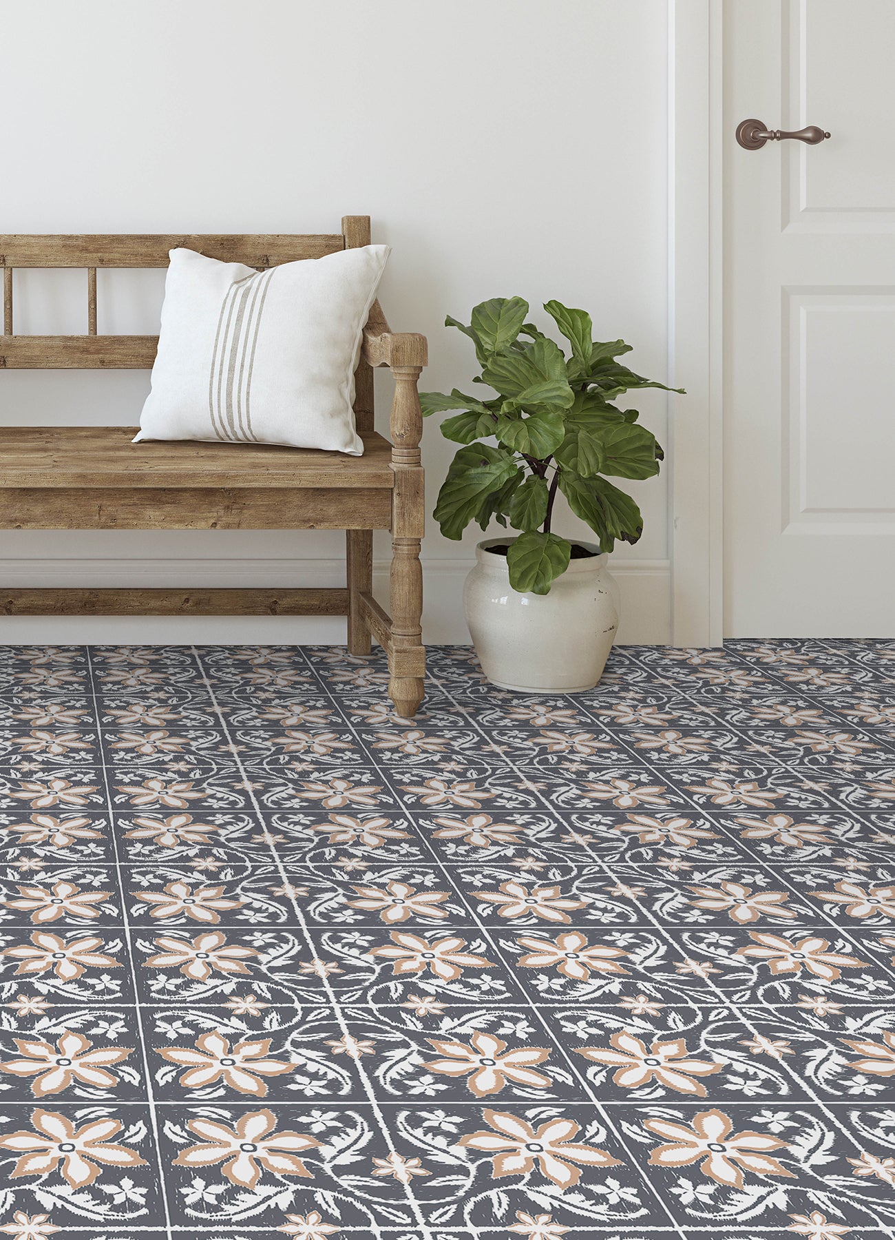 Lillium Floor Tiles in a room setting