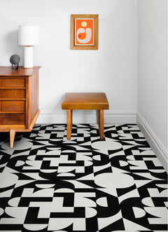 Gia Metric Floor Tiles in a room setting