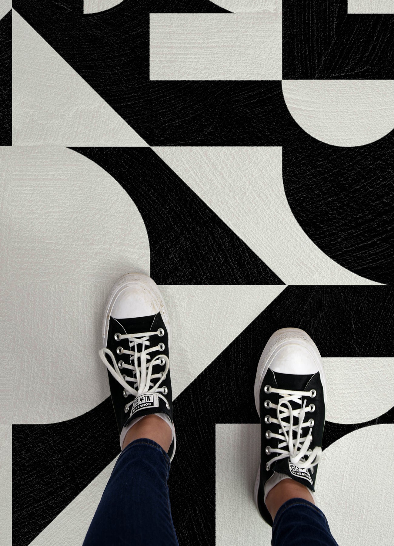 Gia Metric Floor Tiles in a room setting