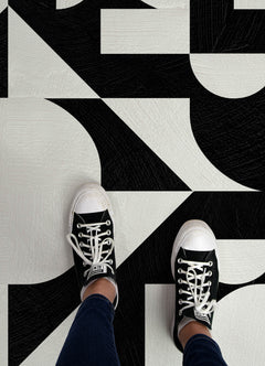 Gia Metric Floor Tiles in a room setting