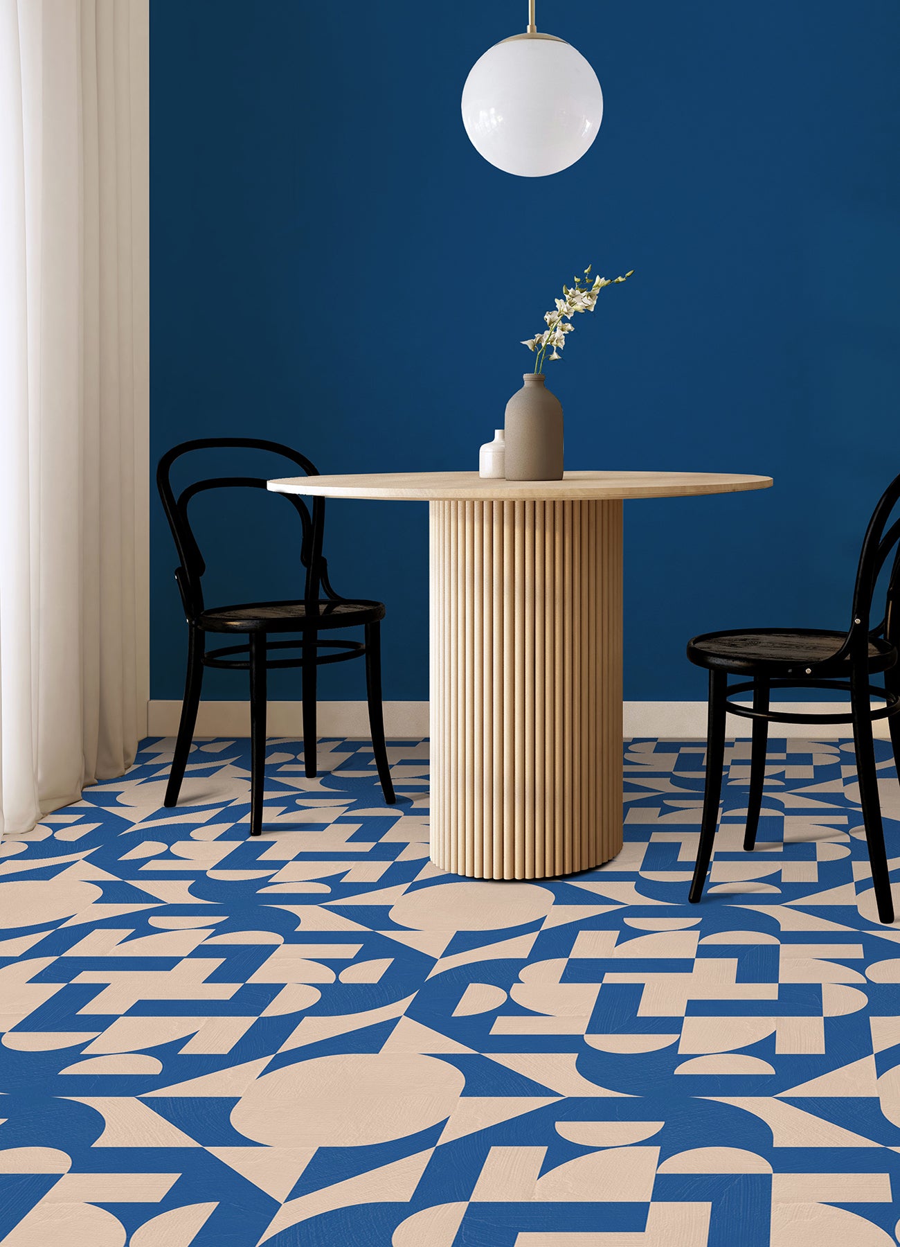 Gia Metric Floor Tiles in a room setting