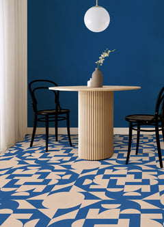 Gia Metric Floor Tiles in a room setting