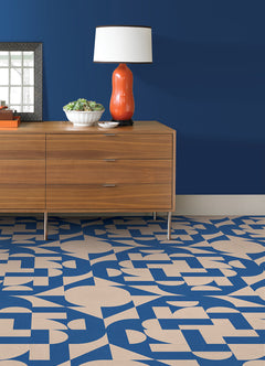 Gia Metric Floor Tiles in a room setting