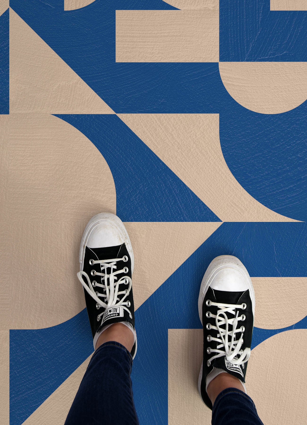 Gia Metric Floor Tiles in a room setting