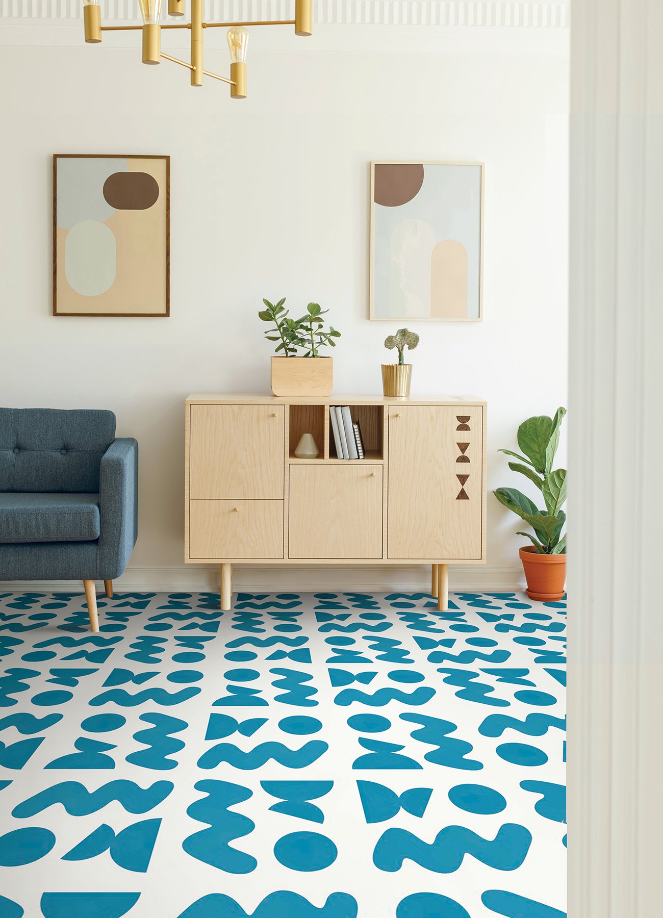 Beth Friend Floor Tiles in a room setting