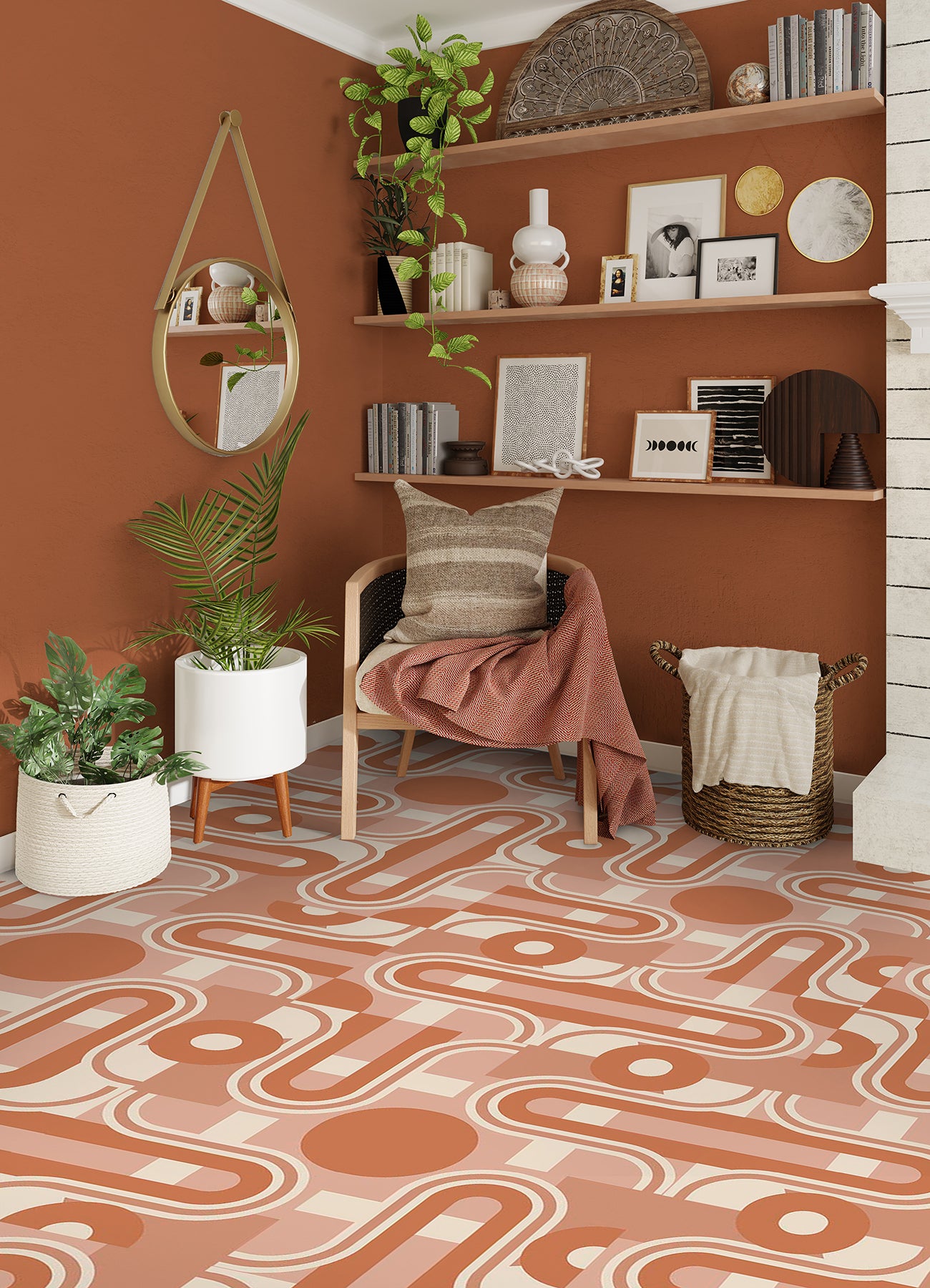 Brenda Daworld Floor Tiles in a room setting
