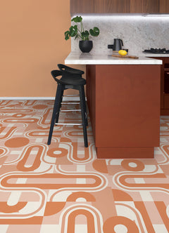 Brenda Daworld Floor Tiles in a room setting