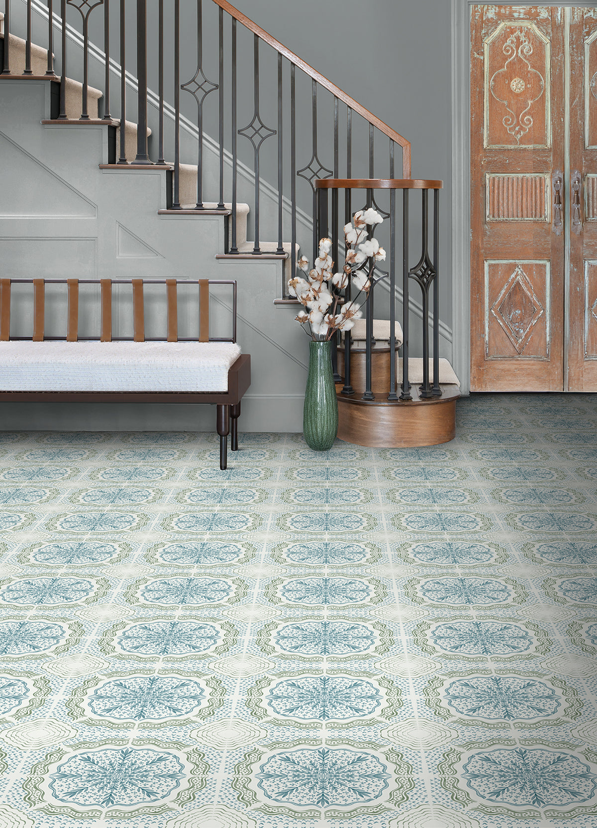 Charleston Floor Tiles in a room setting