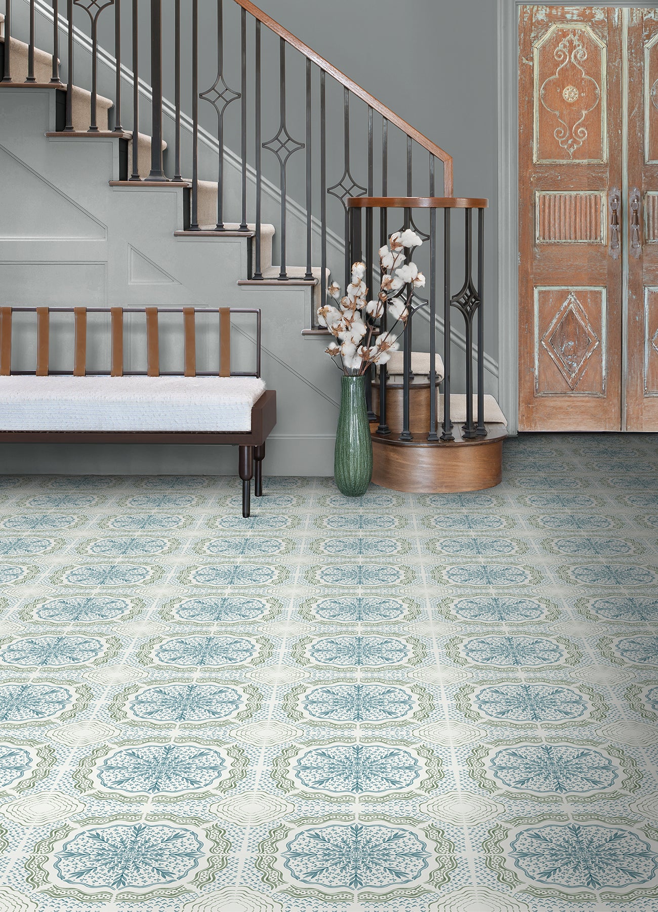 Charleston Floor Tiles in a room setting