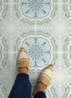 Charleston Floor Tiles in a room setting