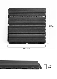 Straight Groove Decking Tiles - dimensions