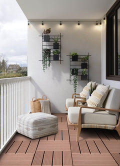 Straight Groove Decking Tiles in a room setting