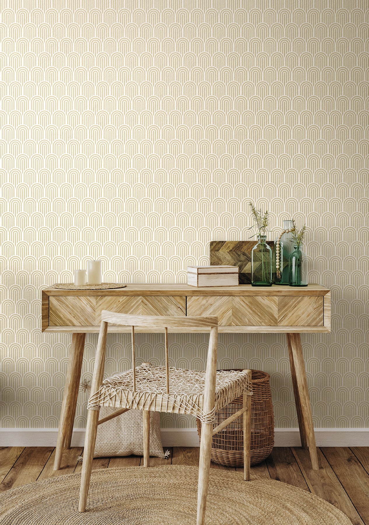 Retro Arch P&S Wallpaper in a room setting