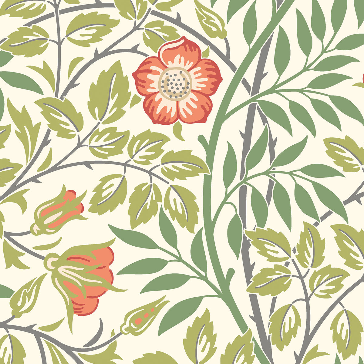 Rosehip Trail P&S Wallpaper pattern close-up