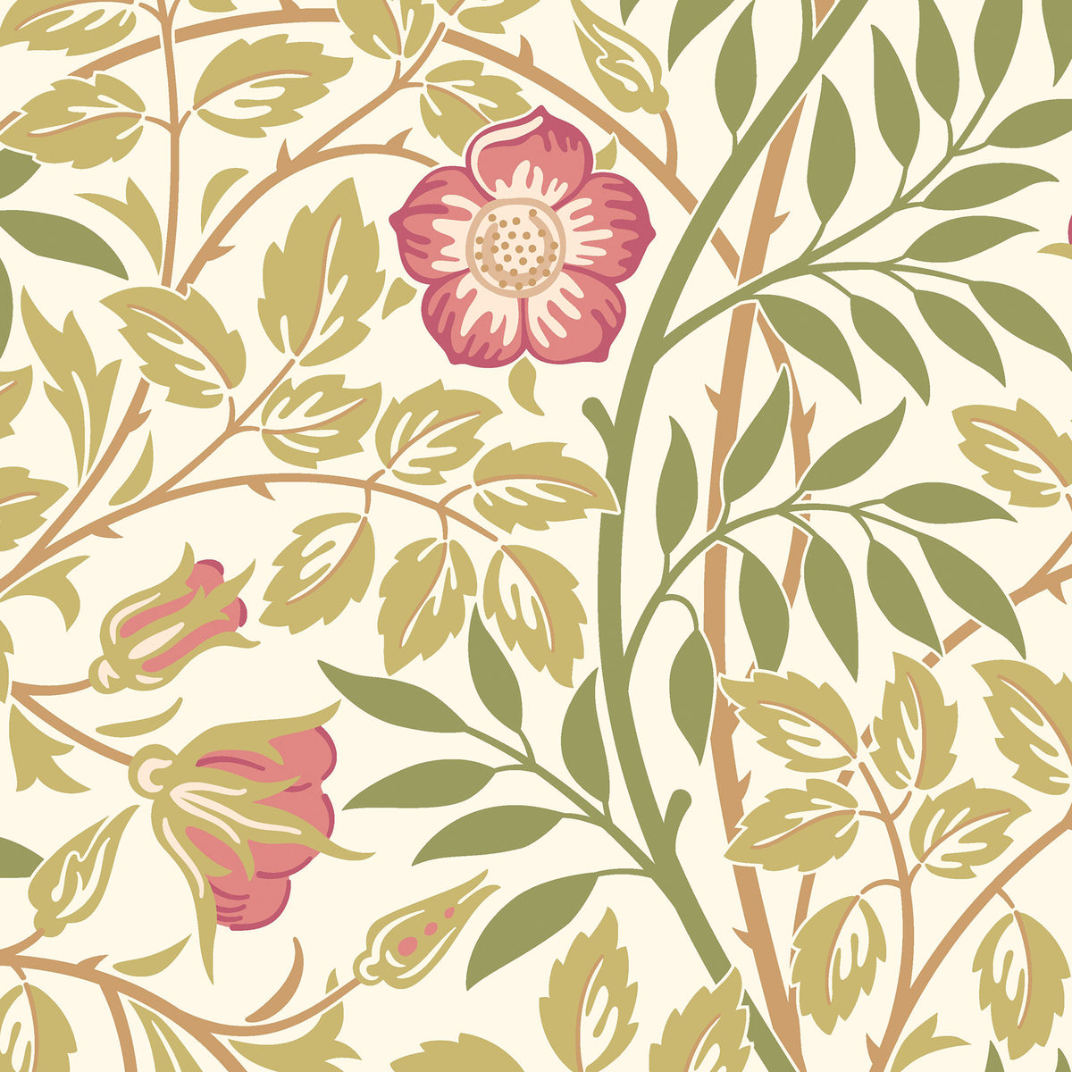 Rosehip Trail P&S Wallpaper pattern close-up