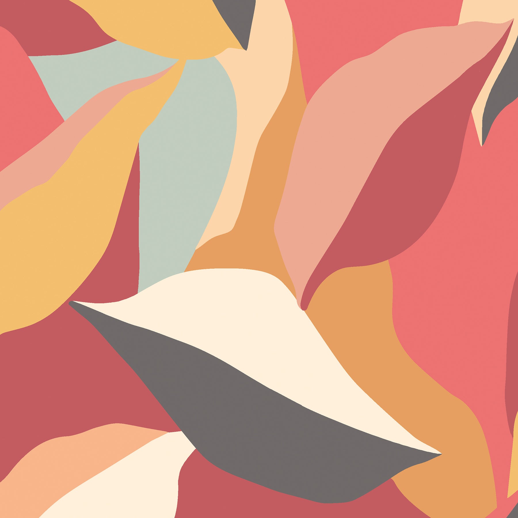 Leafy Patchwork P&S Wallpaper pattern close-up