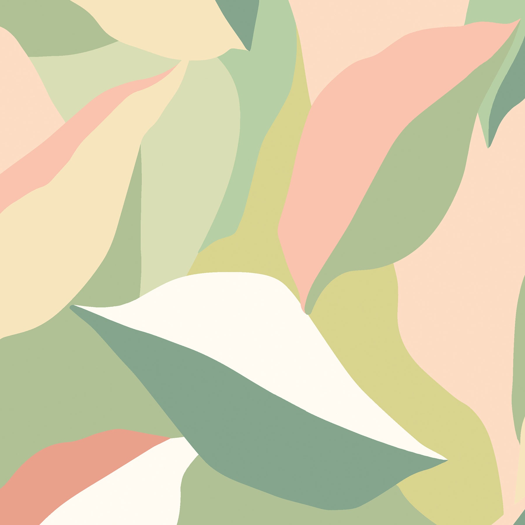 Leafy Patchwork P&S Wallpaper pattern close-up