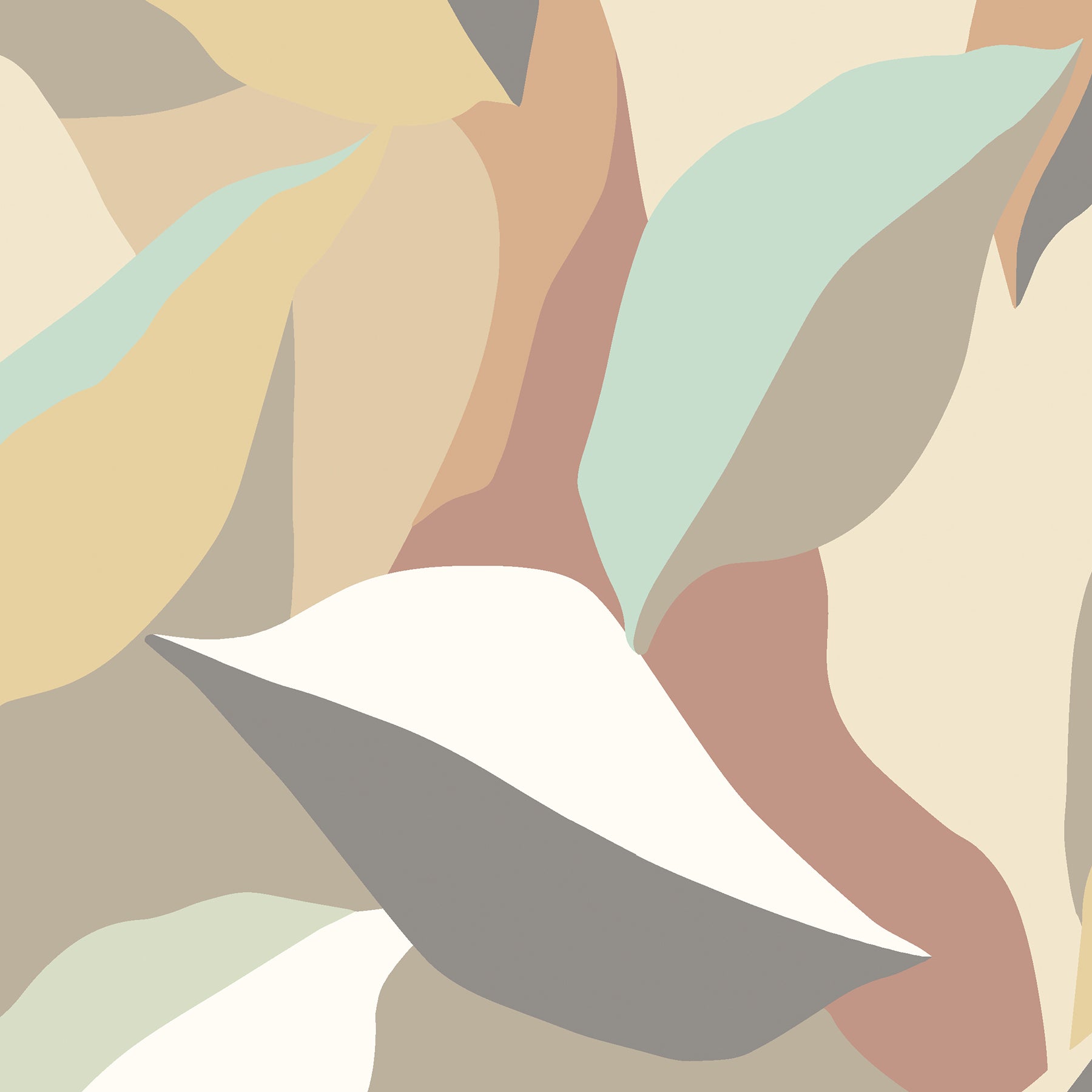 Leafy Patchwork P&S Wallpaper pattern close-up
