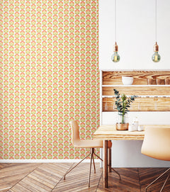Retro Flower P&S Wallpaper in a room setting