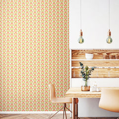 Retro Flower P&S Wallpaper in a room setting