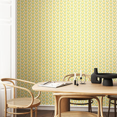 Retro Flower P&S Wallpaper in a room setting