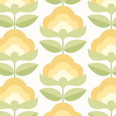 Retro Flower P&S Wallpaper pattern close-up