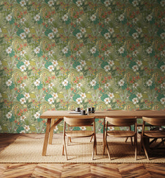 Oasis P&S Wallpaper in a room setting