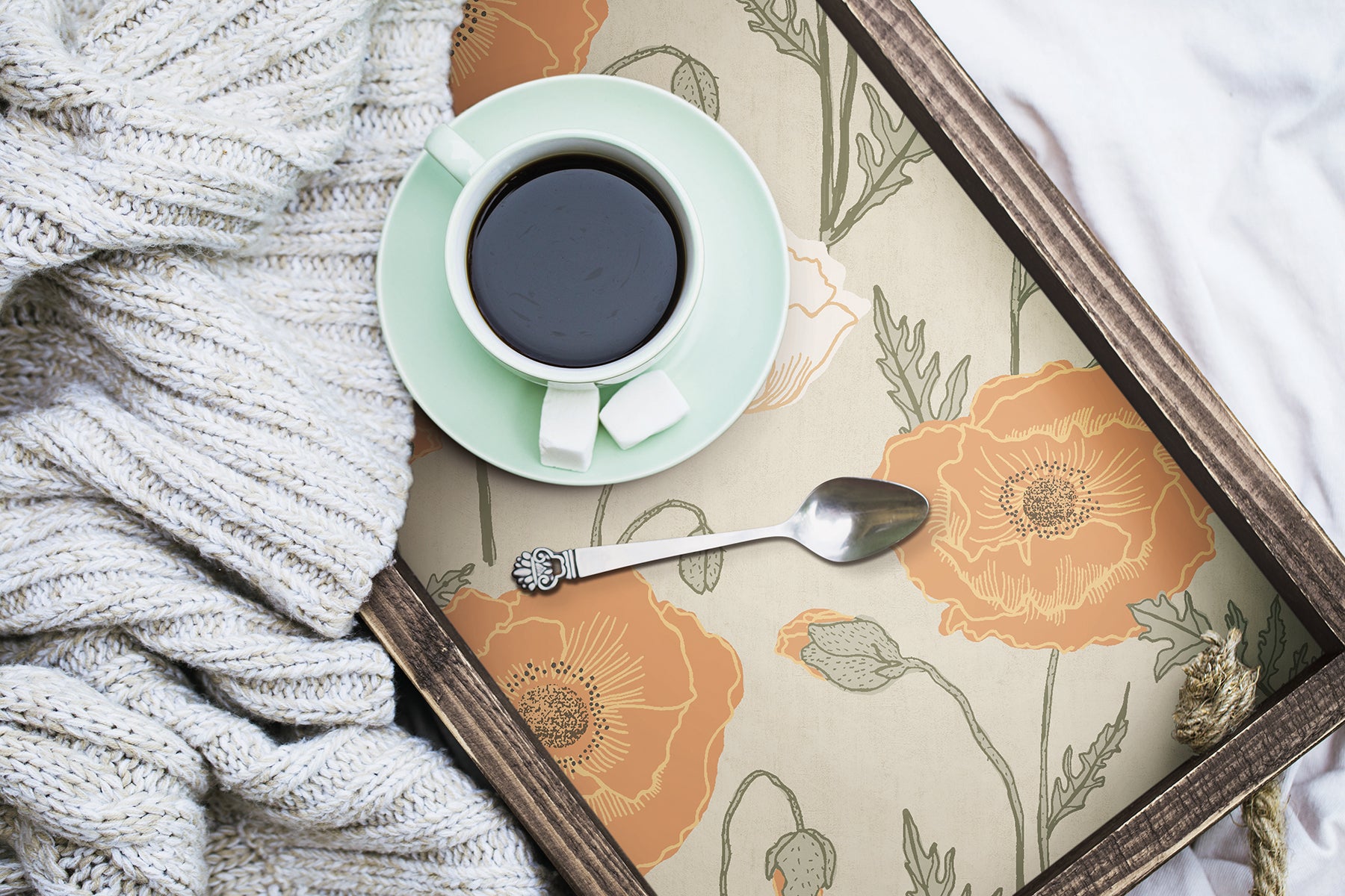 Poppy Field P&S Wallpaper in a room setting