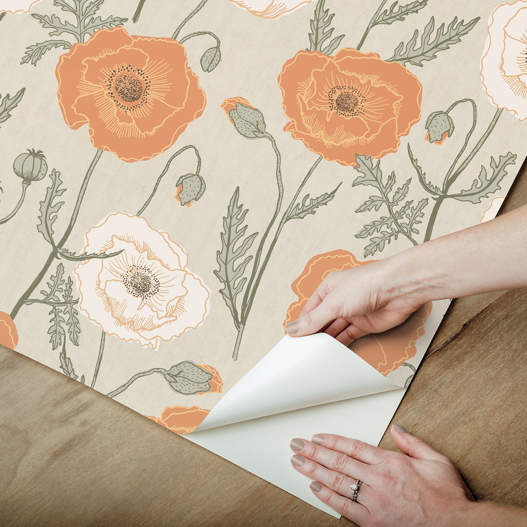 Poppy Field P&S Wallpaper - how to peel