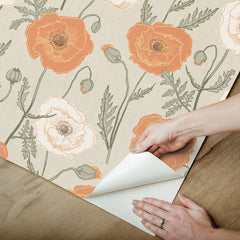 Poppy Field P&S Wallpaper - how to peel