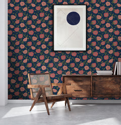 Poppy Field P&S Wallpaper in a room setting