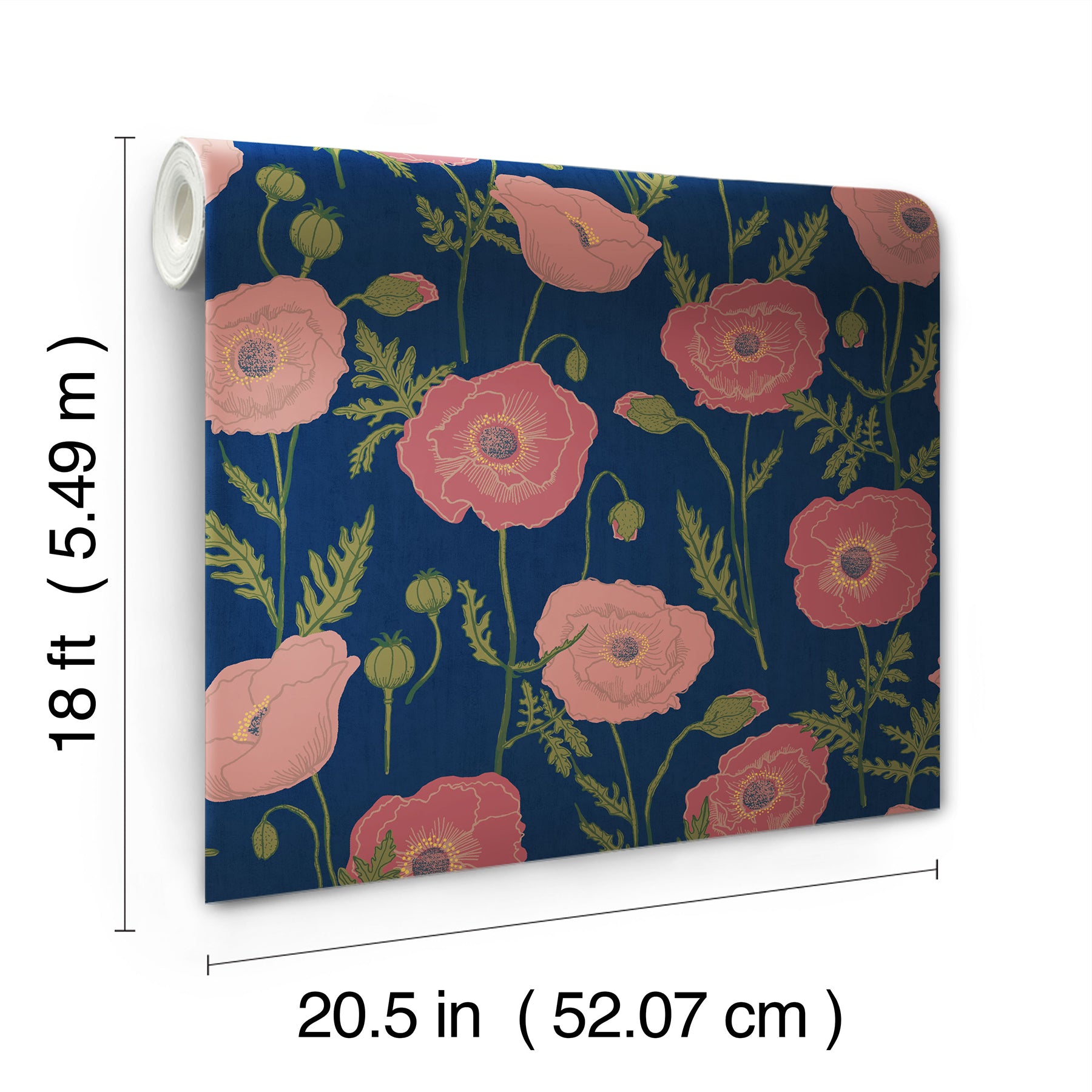 Poppy Field P&S Wallpaper - dimensions