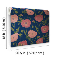 Poppy Field P&S Wallpaper - dimensions