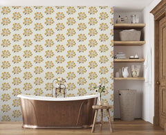 StrawFlower P&S Wallpaper in a room setting