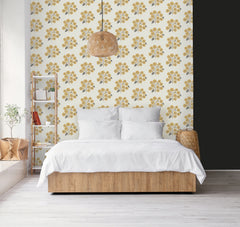 StrawFlower P&S Wallpaper in a room setting