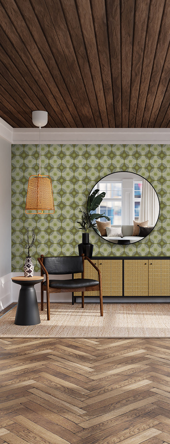 Superbloom P&S Wallpaper in a room setting