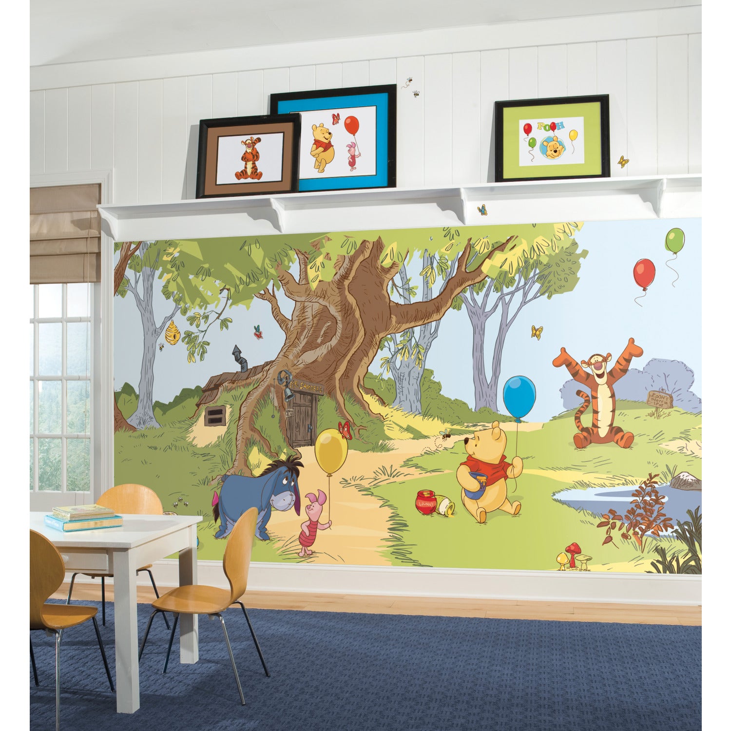 Pooh & Friends Wall Murals in a room setting