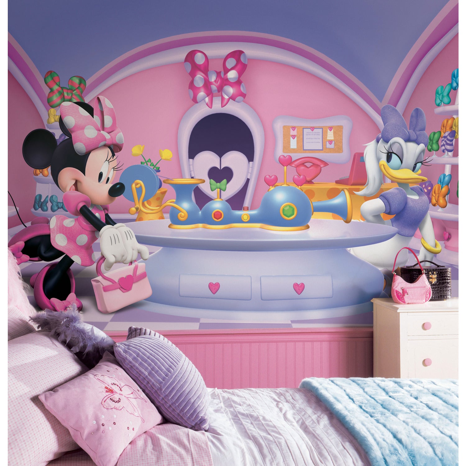 Minnie Fashionista Wall Murals in a room setting