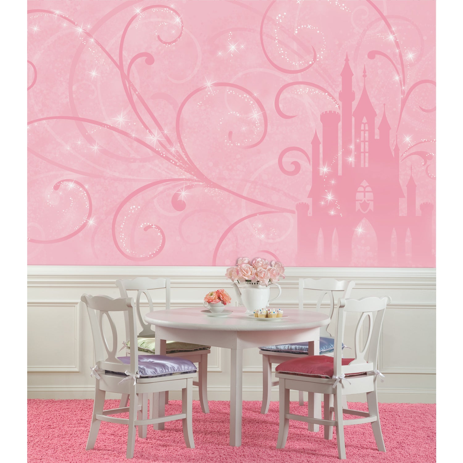 Princess Scroll Castle Wall Murals in a room setting