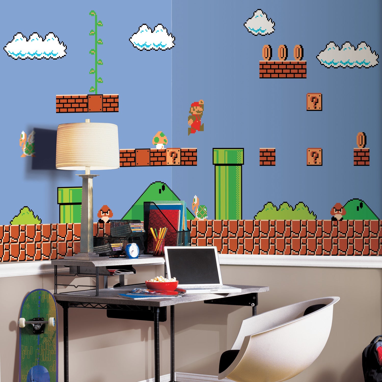 Super Mario Retro wall murals in a room setting