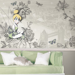 Disney Fairies - Vintage Tinkbell Wall Murals in a room setting
