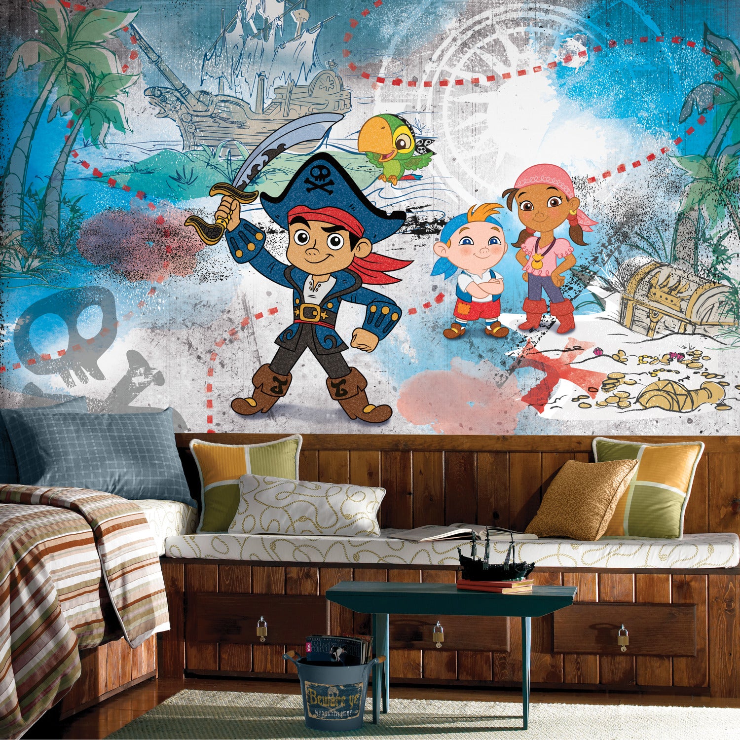 Captain Jake & The Never Late Pirates Wall Murals in a room setting