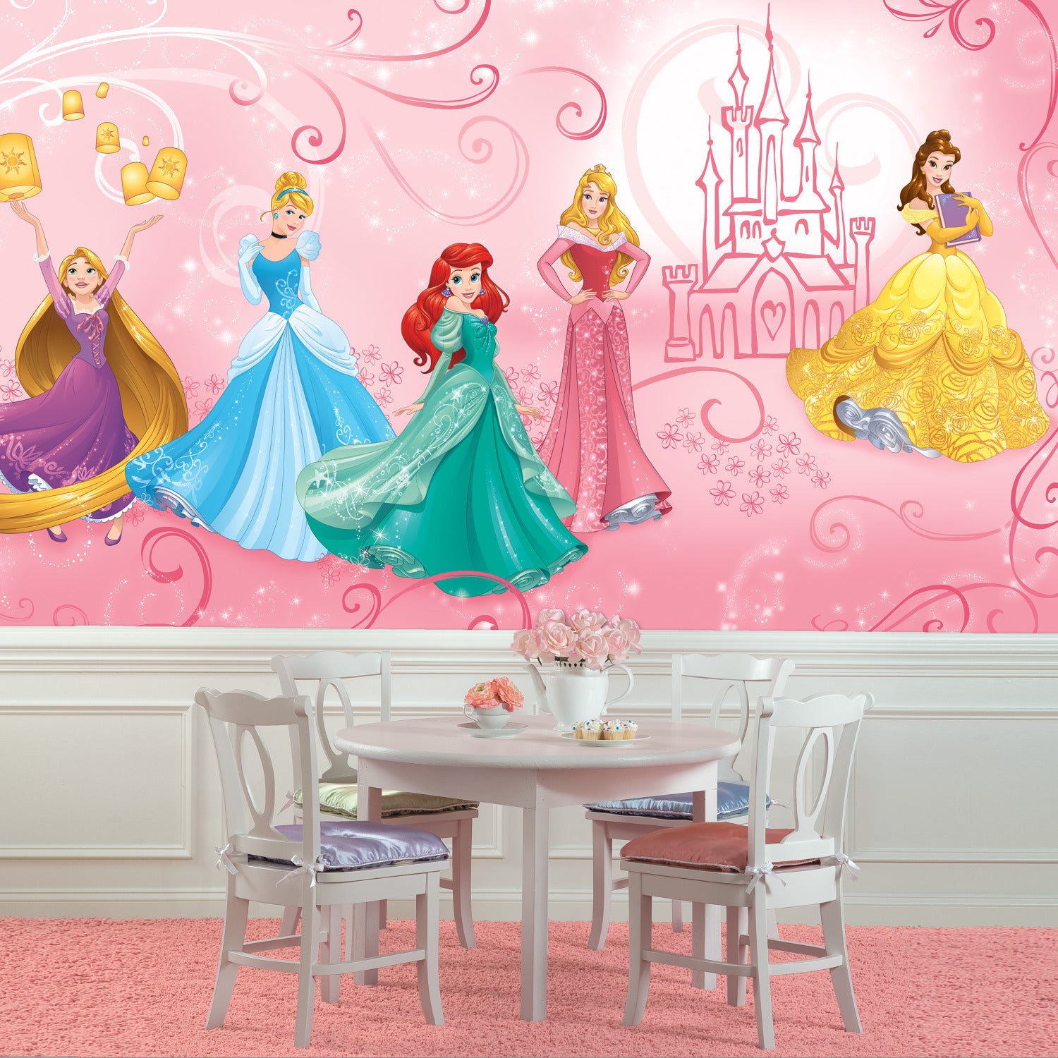 Disney Princess Enchanted Wall Murals in a room setting