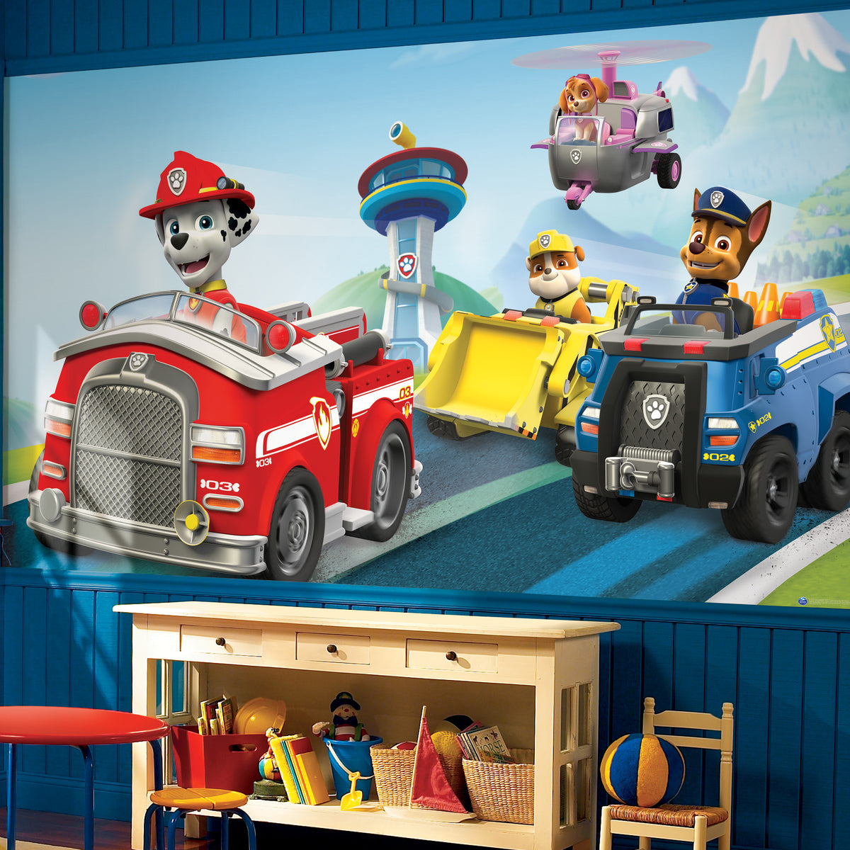 Paw Patrol Wall Murals in a room setting