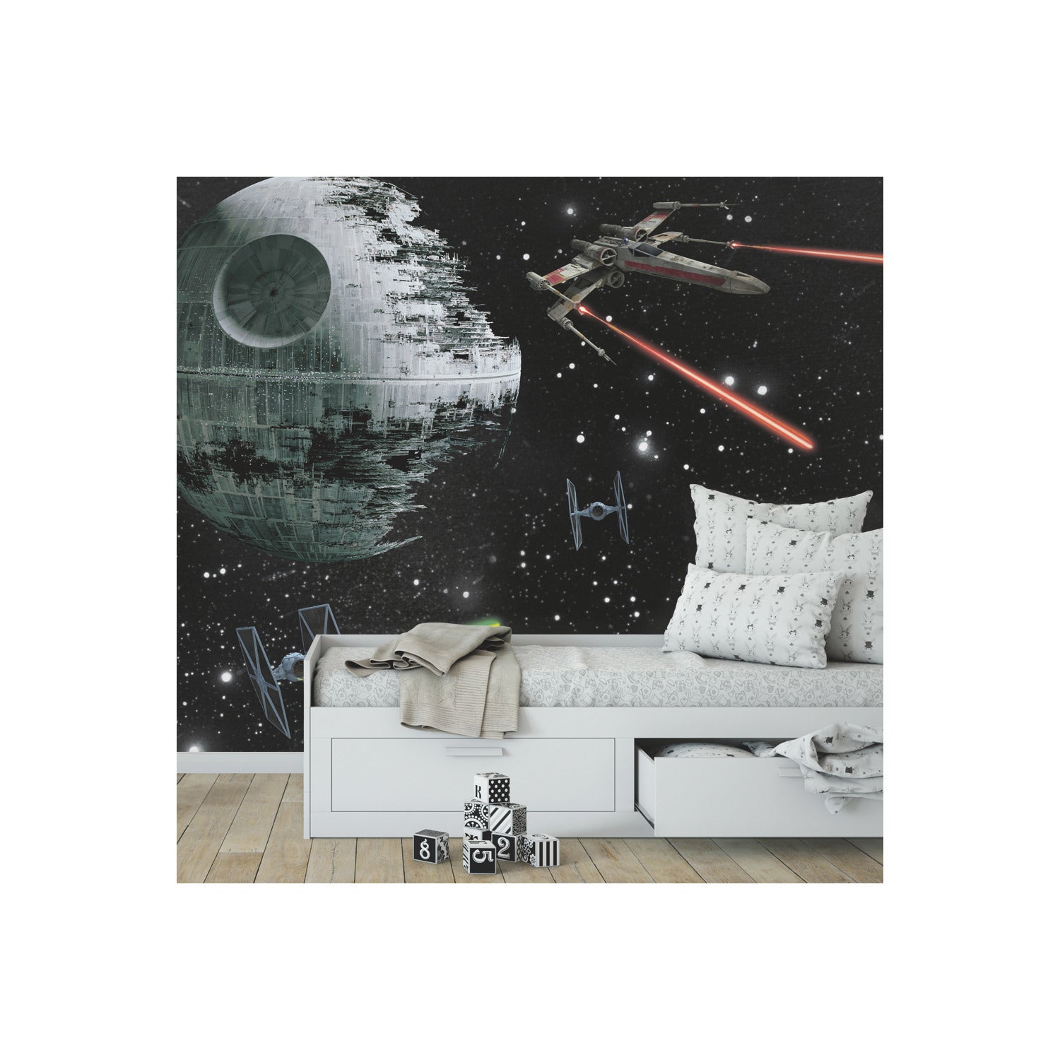 Star Wars Classic Vehicles Wall Murals in a room setting